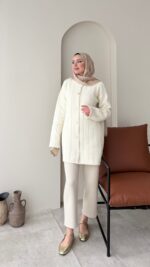 Mire Angora Hırka - Krem
