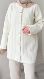 Mire Angora Hırka - Krem - Görsel 2