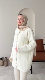 Mire Angora Hırka - Krem - Görsel 5