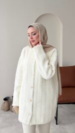 Mire Angora Hırka - Krem - Görsel 6