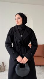 OlÂ Premium Kaşe Kaban - Siyah - Görsel 6