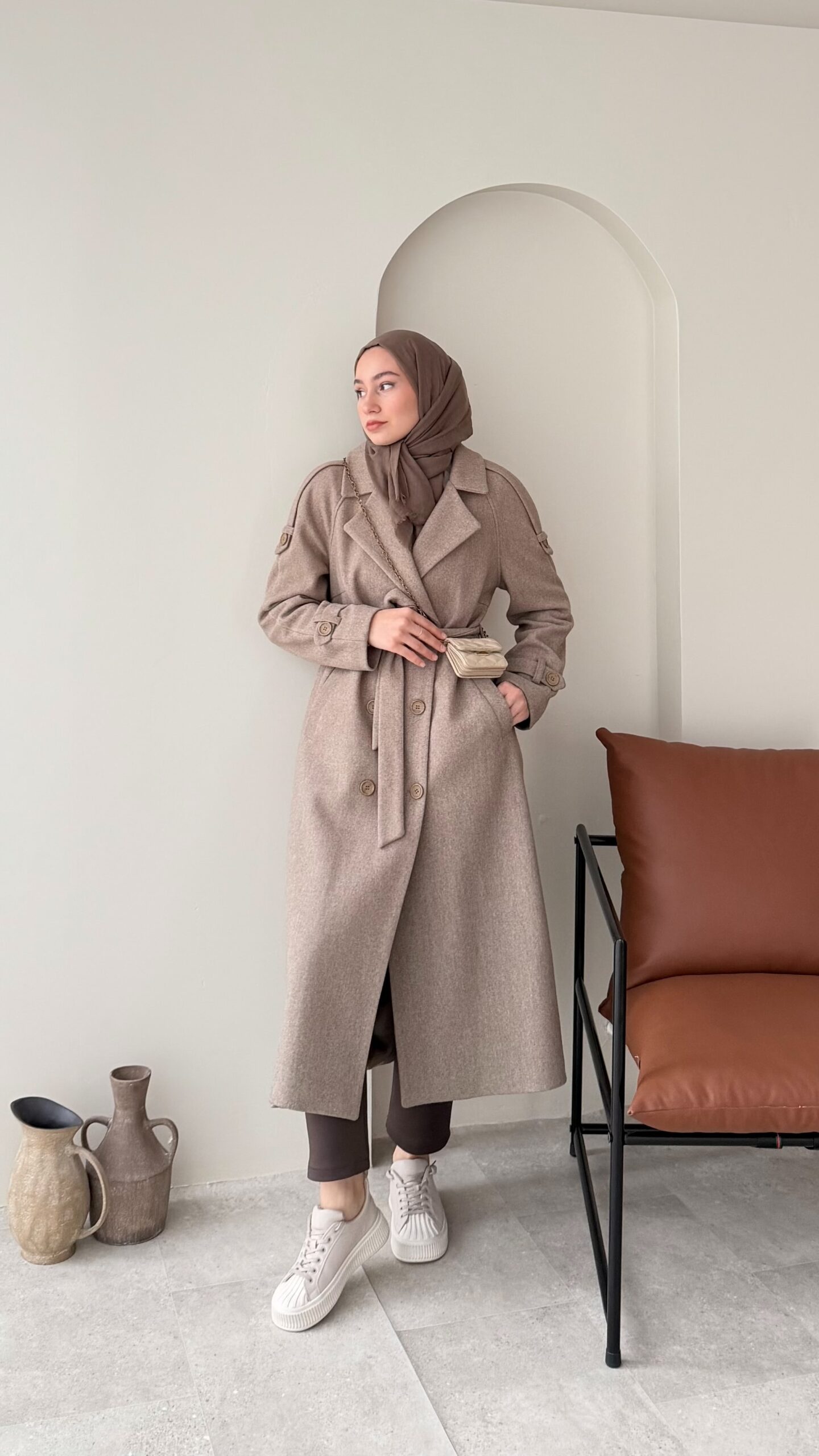 image_1950-2443.jpg Ol Premium Kaşe Kaban - Vizon - Görsel 1