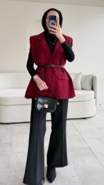 Mişa Yelek - Bordo - Görsel 6