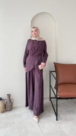 Derne İpek Qupra Takım - Mürdüm