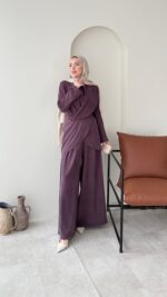 Derne İpek Qupra Takım - Mürdüm - Görsel 2