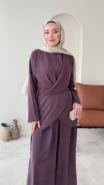 Derne İpek Qupra Takım - Mürdüm - Görsel 4