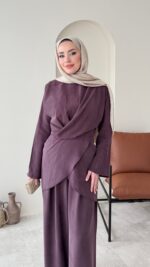 Derne İpek Qupra Takım - Mürdüm - Görsel 5