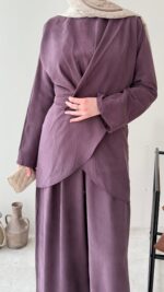 Derne İpek Qupra Takım - Mürdüm - Görsel 7