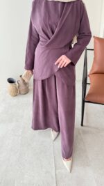 Derne İpek Qupra Takım - Mürdüm - Görsel 8