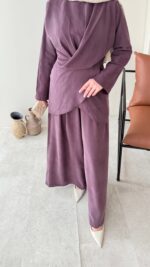 Derne İpek Qupra Takım - Mürdüm - Görsel 8