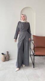 Derne İpek Qupra Takım - Antrasit - Görsel 3