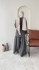 Derne İpek Qupra Takım - Antrasit - Görsel 4