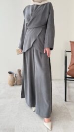 Derne İpek Qupra Takım - Antrasit - Görsel 7