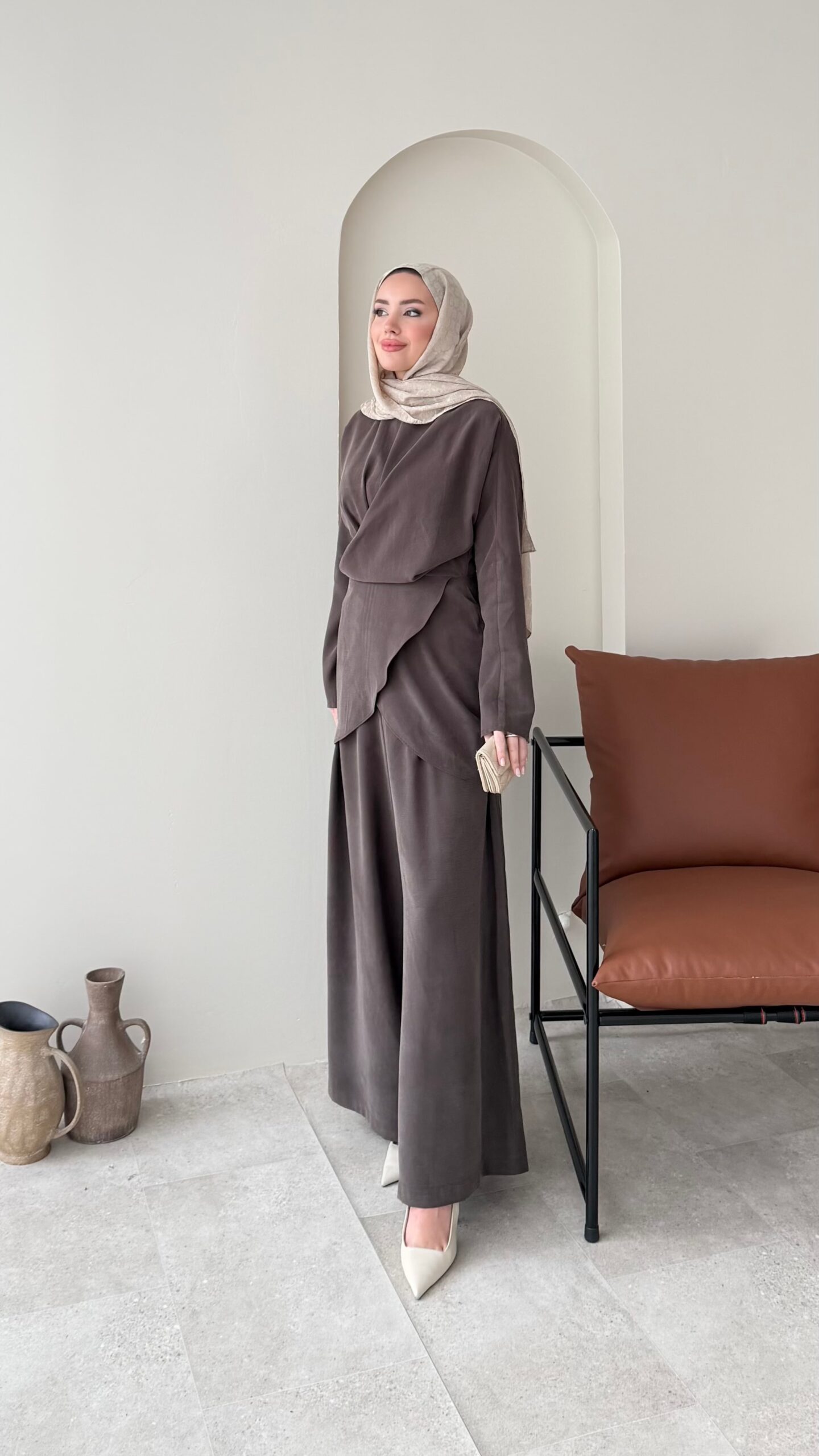 image_1950-2485.jpg Derne İpek Qupra Takım - Kahverengi - Görsel 1