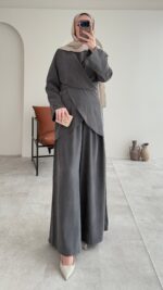 Derne İpek Qupra Takım - Antrasit - Görsel 8