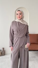 Derne İpek Qupra Takım - Vizon - Görsel 3