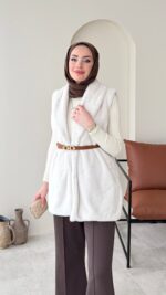 Mira Kürk Yelek - Taş - Görsel 5