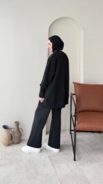 Efin Kesimli Sweat - Siyah - Görsel 3