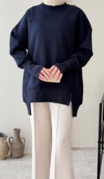 Efin Kesimli Sweat - Lacivert - Görsel 6