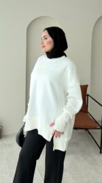 Efin Kesimli Sweat - Beyaz - Görsel 5