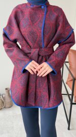 Etro Kuşaklı Kimono - Bordo - Görsel 6