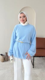 Sara Angora Kazak - Mavi - Görsel 3