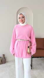 Sara Angora Kazak - Pembe - Görsel 3