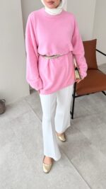 Sara Angora Kazak - Pembe - Görsel 6