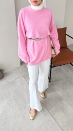 Sara Angora Kazak - Pembe - Görsel 6