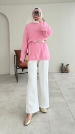 Sara Angora Kazak - Pembe - Görsel 7