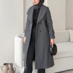 Hira Şal Yaka Premium Kaşe Kaban - Antrasit