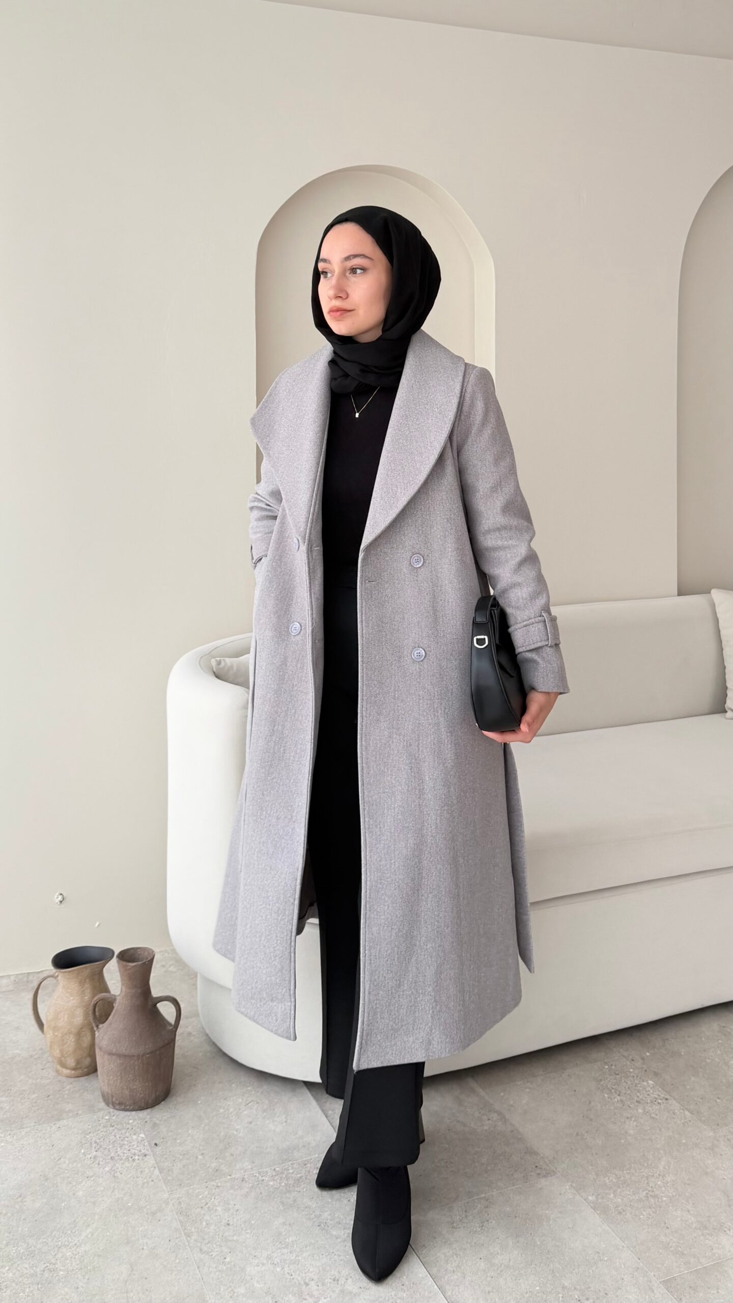 image_1950-2670.jpg Hira Şal Yaka Premium Kaşe Kaban - Gri - Görsel 1