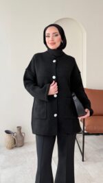 Hare Triko Hırka - Siyah - Görsel 2