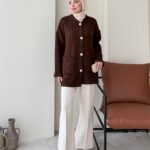 Hare Triko Hırka - Kahverengi