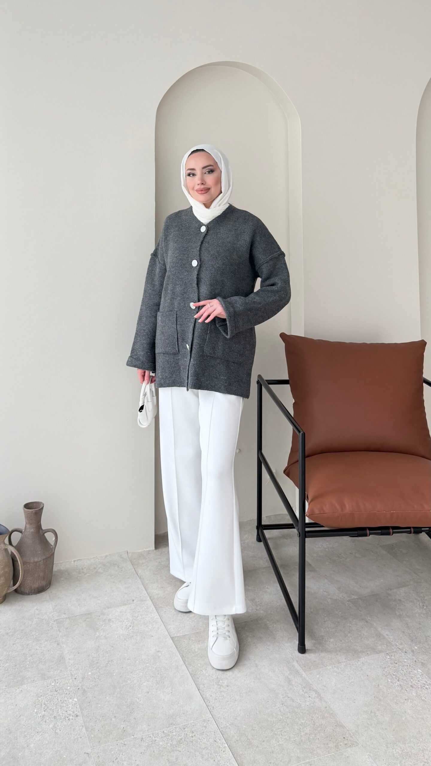 image_1950-2698.jpg Hare Triko Hırka - Antrasit - Görsel 1