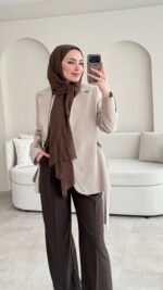 Mate Bağcık Ceket - Vizon - Görsel 2