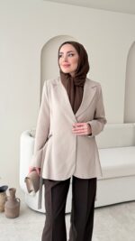 Mate Bağcık Ceket - Vizon - Görsel 7