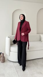 Mate Bağcık Ceket - Bordo