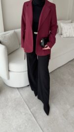 Mate Bağcık Ceket - Bordo - Görsel 3