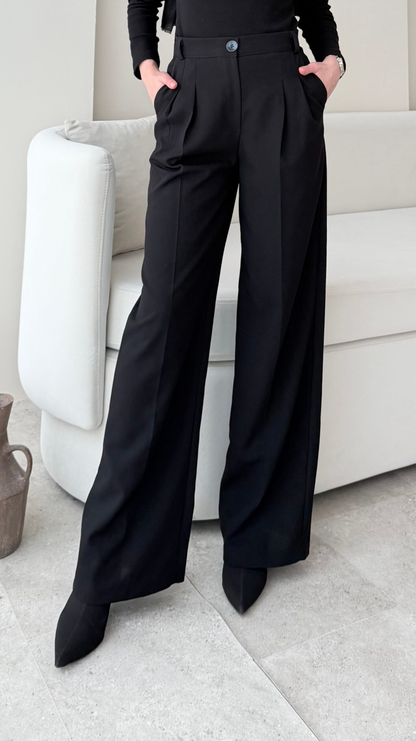 image_1950-2739.jpg Zes Palazza Pantalon - Siyah - Görsel 1