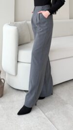 Zes Palazza Pantalon - Gri - Görsel 2