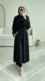 Elvis Bağlamalı Elbise - Siyah - Görsel 7