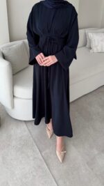 Elvis Bağlamalı Elbise - Lacivert - Görsel 3