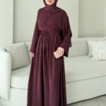 Elvis Bağlamalı Elbise - Bordo