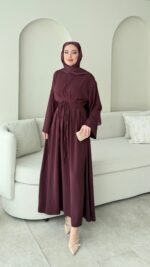 Elvis Bağlamalı Elbise - Bordo