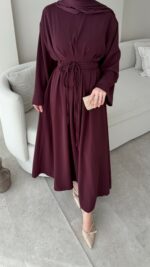 Elvis Bağlamalı Elbise - Bordo - Görsel 3