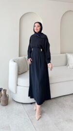 Meyla Gold Detaylı Elbise - Lacivert