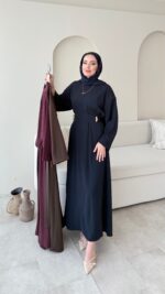 Meyla Gold Detaylı Elbise - Lacivert - Görsel 2