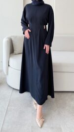 Meyla Gold Detaylı Elbise - Lacivert - Görsel 5