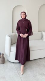 Meyla Gold Detaylı Elbise - Bordo - Görsel 3